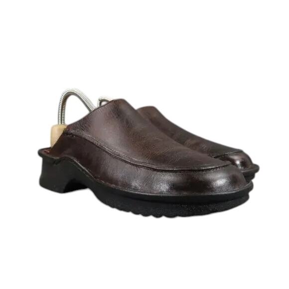 Clarks Shoes Womens 7 Casual Clogs Slip On Leather Brown Retro Classic Comfort - Picture 13 of 13